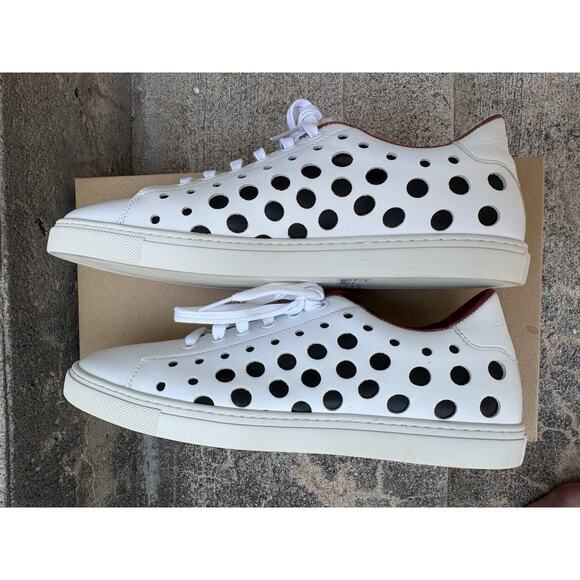 Liebeskind Sneakers Womens Size 9 Leather White Black Holes Lace Up Quiet Luxury - Picture 6 of 15